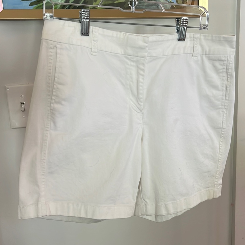 Jcrew White Chino shorts 8